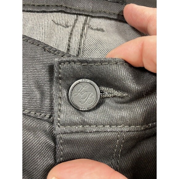 Zara Basic Coated Jeans Black Size 6 Skinny Leg Mid Rise Ankle Zippers Jeggings - Picture 10 of 16